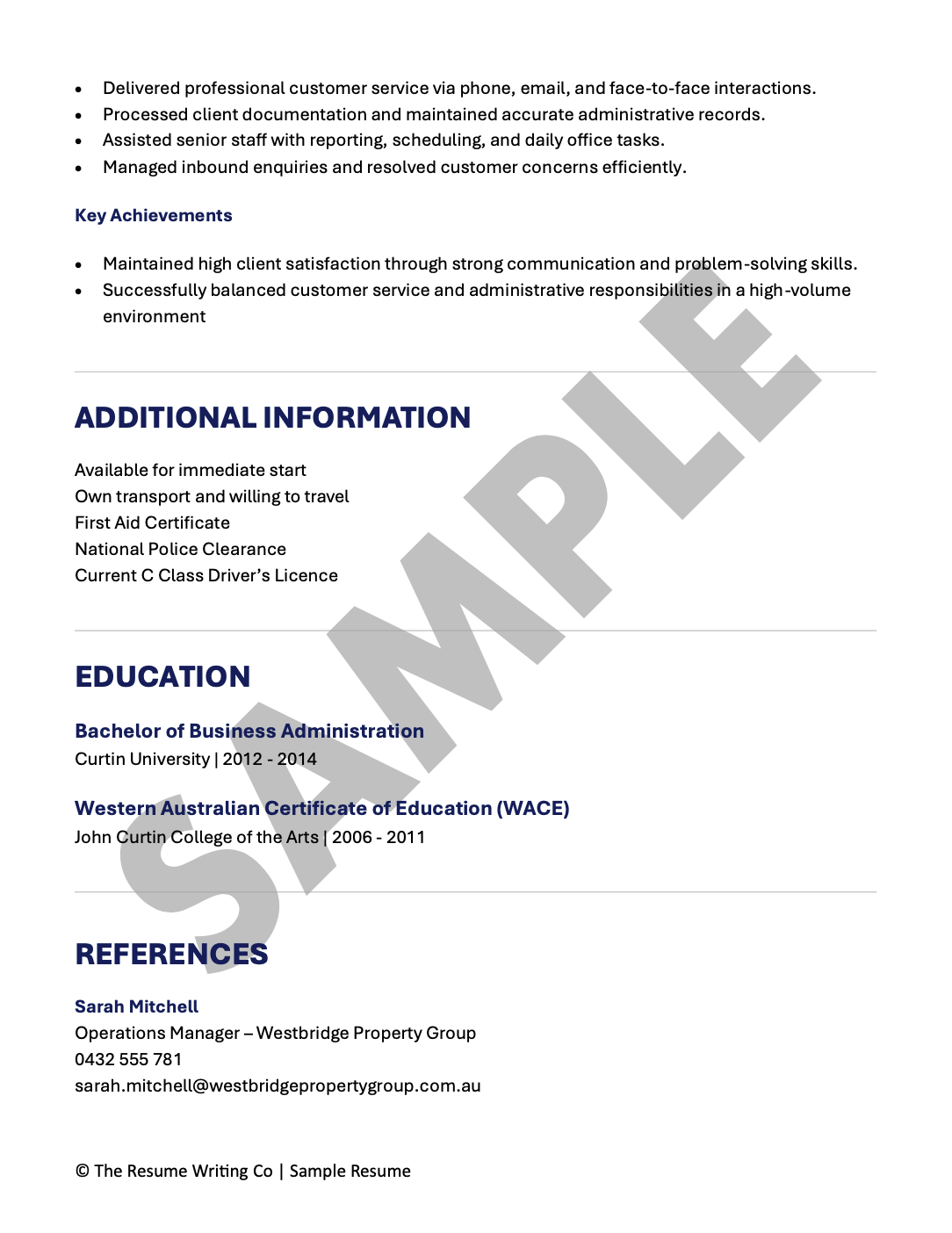 Professional & Corporate Resume