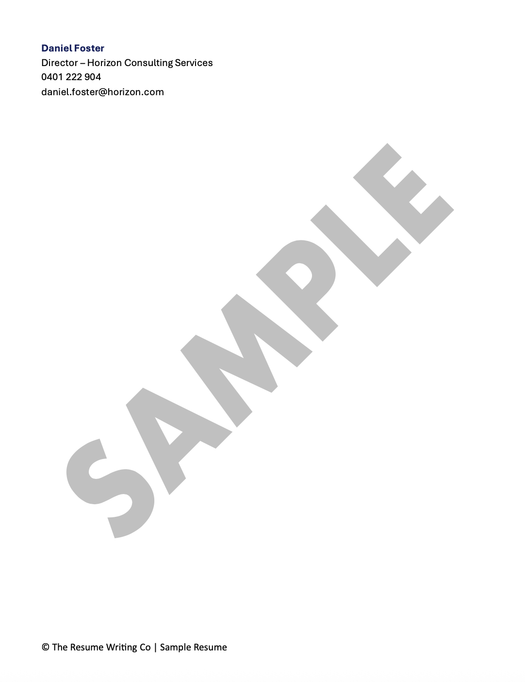 Professional & Corporate Resume